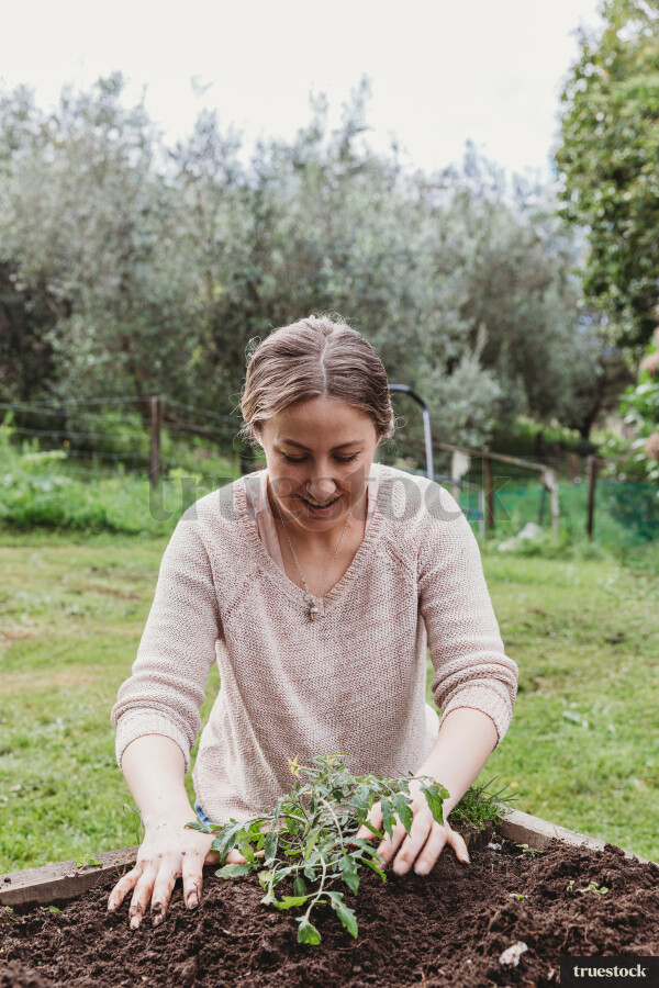 Lady gardening