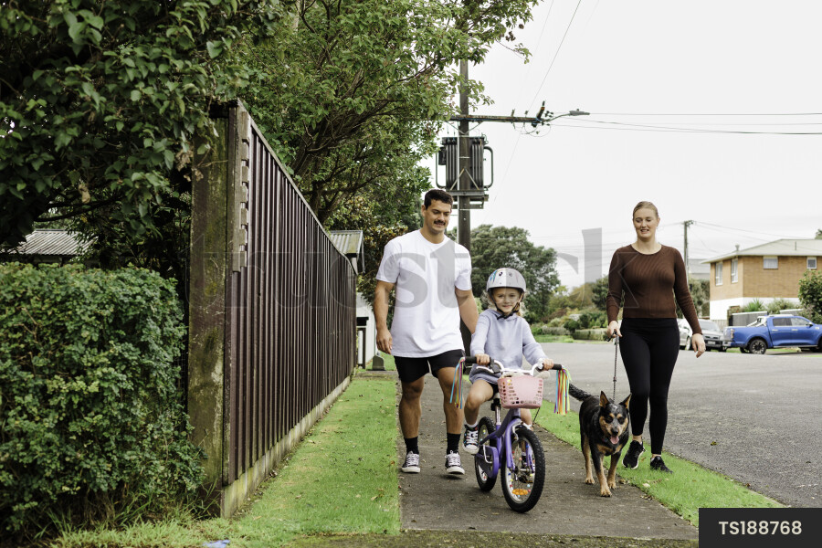 Family on Walk and Bike