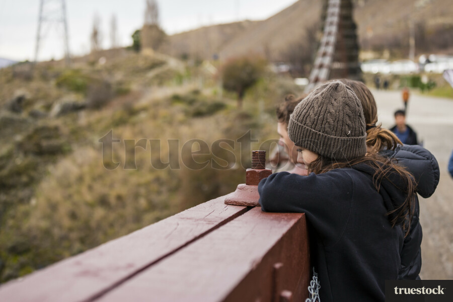 Teen Girl Watching Bungee Jumping