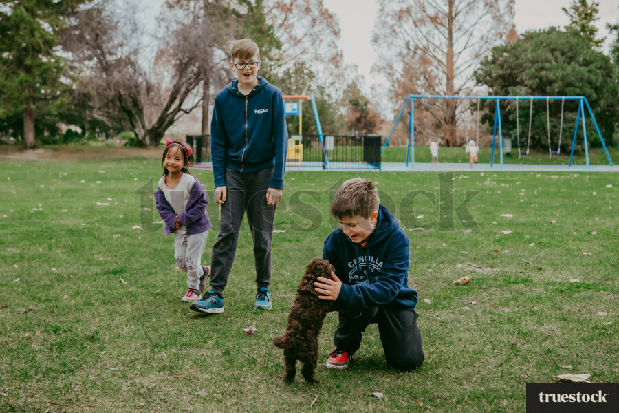 Boy with his Puppy