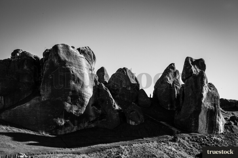 Ancient rocks weathered limestone in the countryside