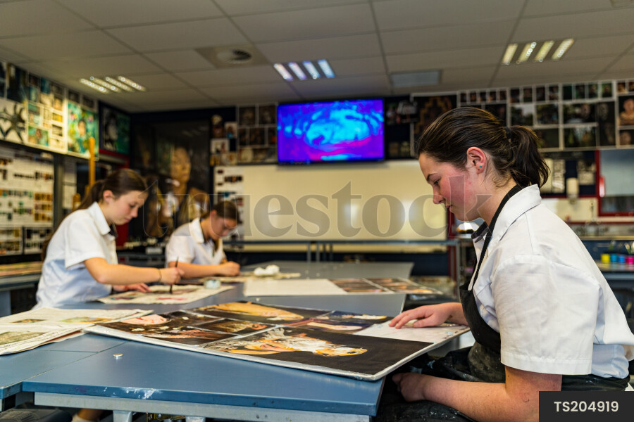 Young Girl in Art Class