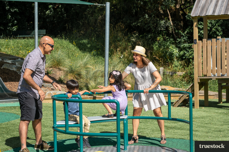 Family on Playground
