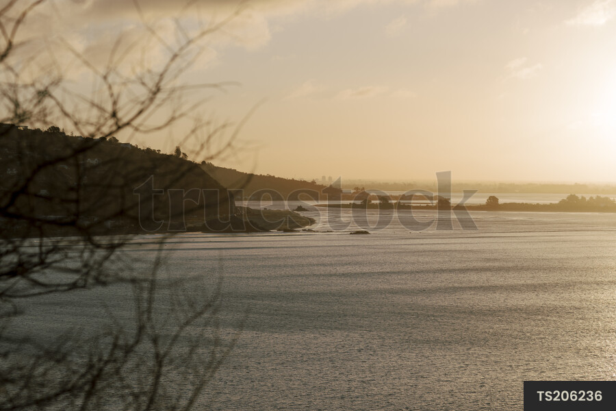 Coastline of Sumner at sunset