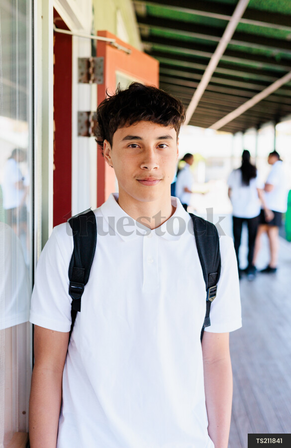 Portrait of Boy at School