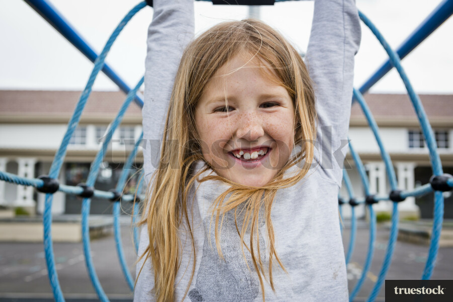 Young girl at school playground