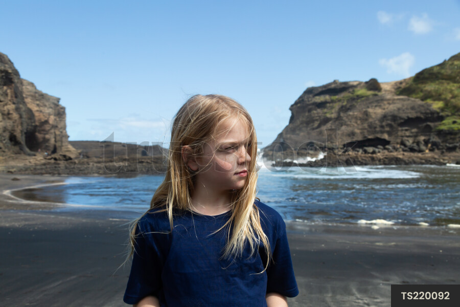 Girl at Piha Beach