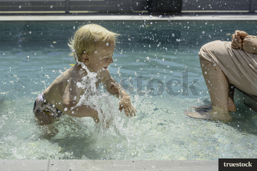 Mum and Toddler by the Pool