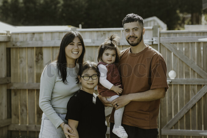 Family Portrait in Backyard
