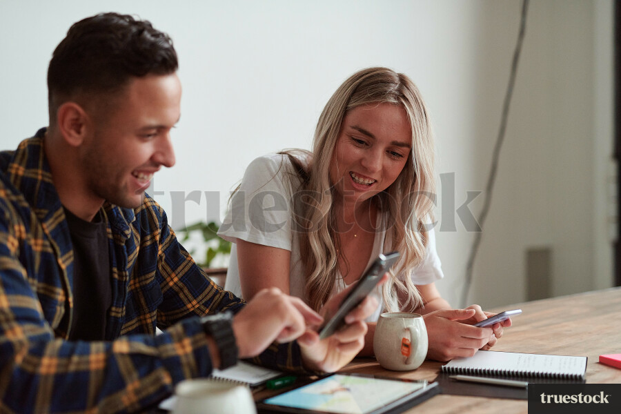 Young couple doing administration