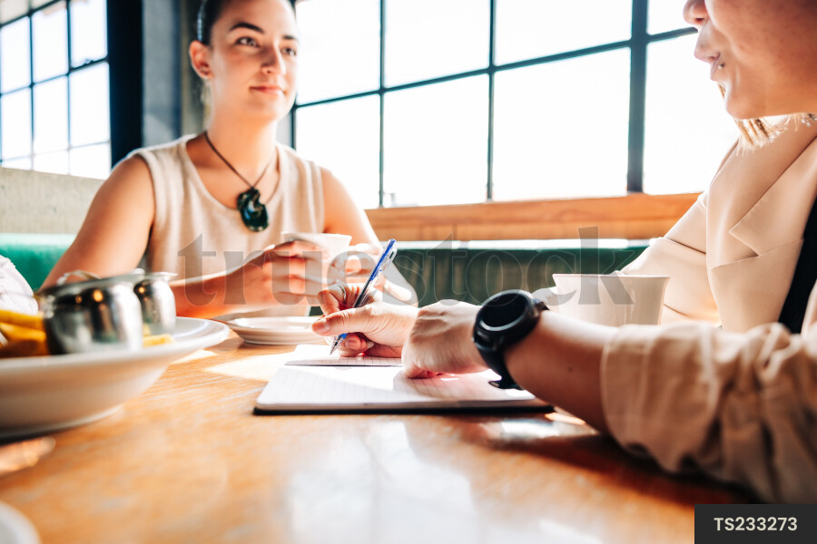 Businesspeople meeting at cafe