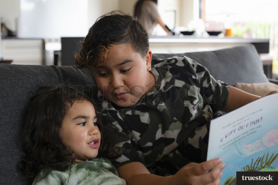 Brother and Sister Reading Book