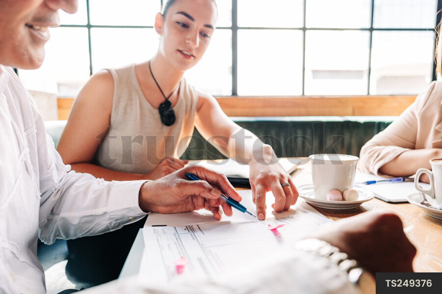 Businesspeople meeting at cafe