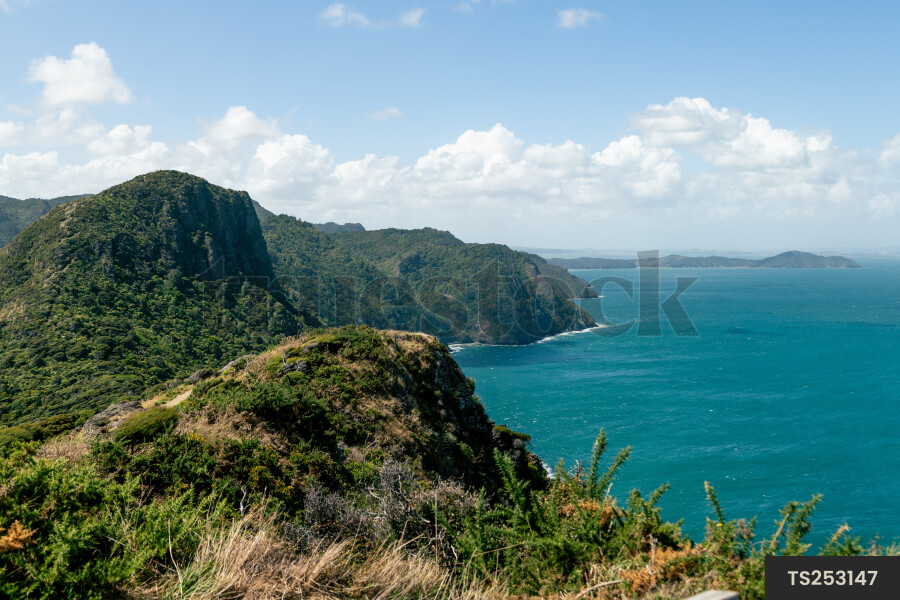 Coastline under clouds