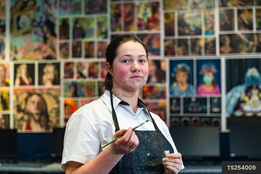 Young Girl in Art Class