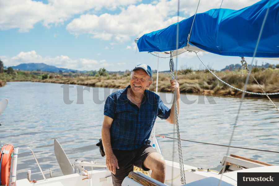 Elderly Man on Yacht