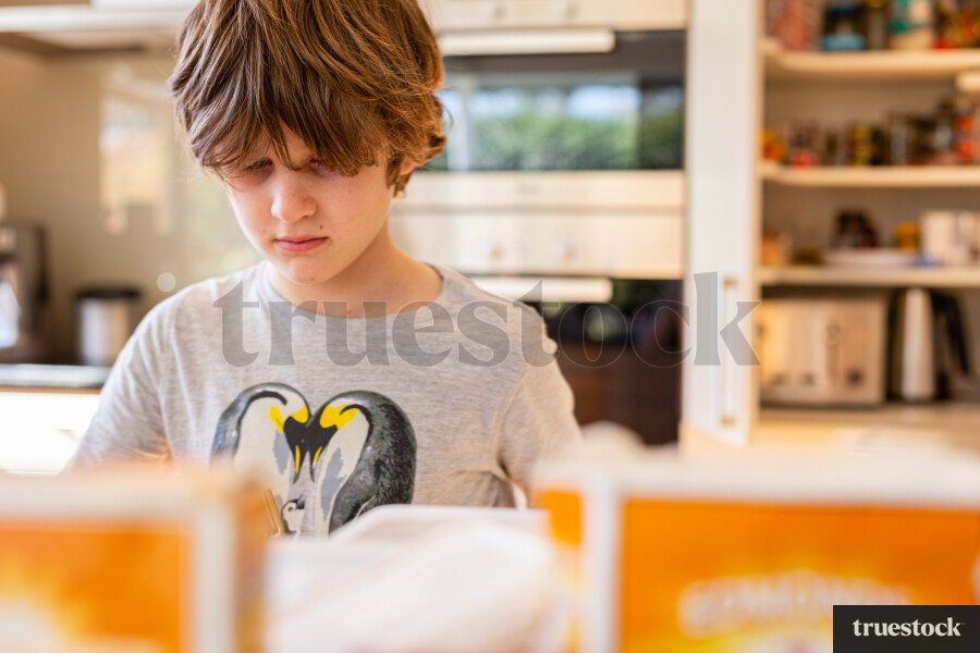 Child baking in lockdown