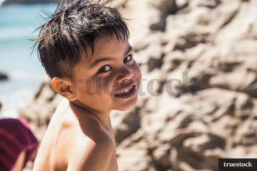 Kid enjoying the beach