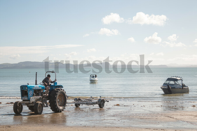 Boat launching from a trailor