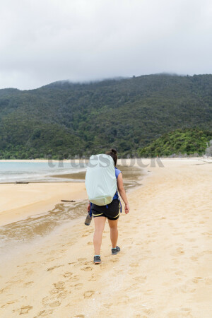 Woman on hiking track