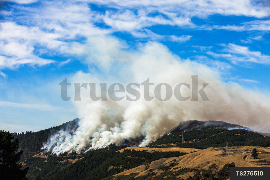 Port Hills fire in Christchurch, New Zealand