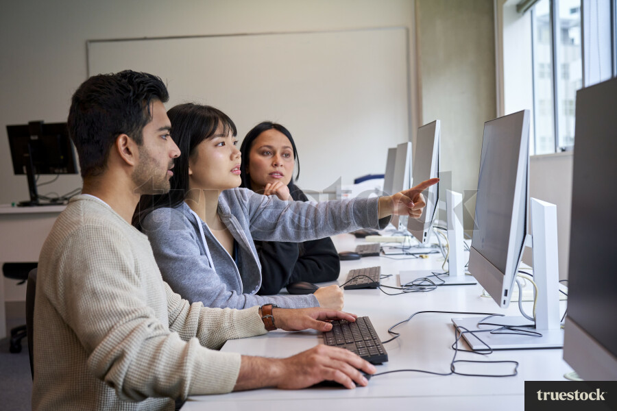 Students Using Computer at University