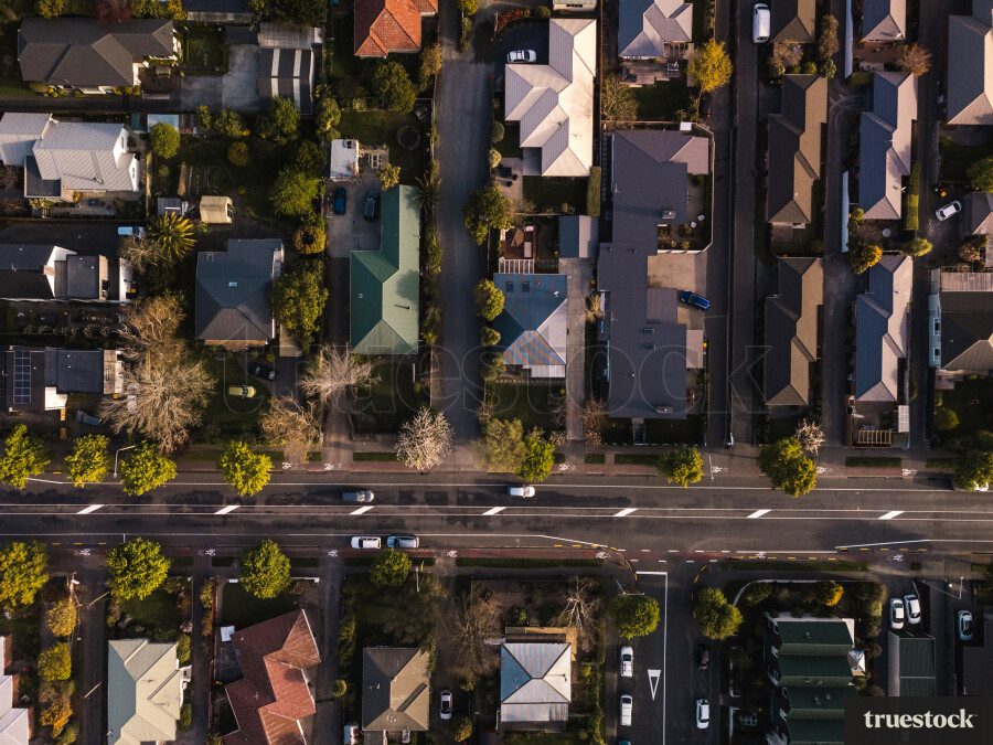 Aerial View of Suburban Christchurch
