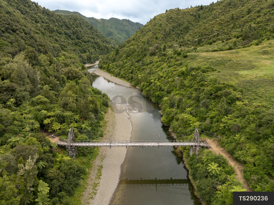 Aerial view of Tauranga Historic Bridge
