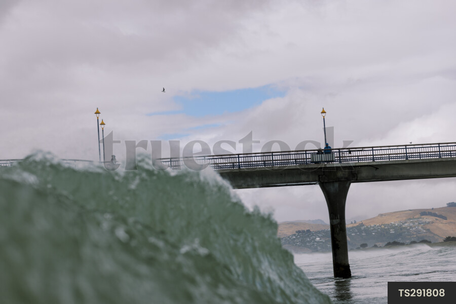 New Brighton Pier and sea in Christchurch