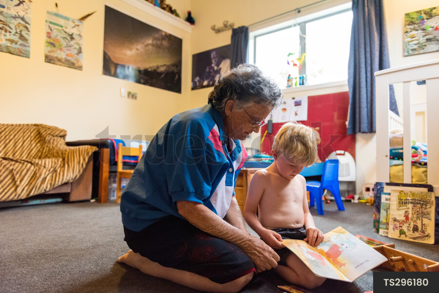 Grandmother and Grandkids Reading Book