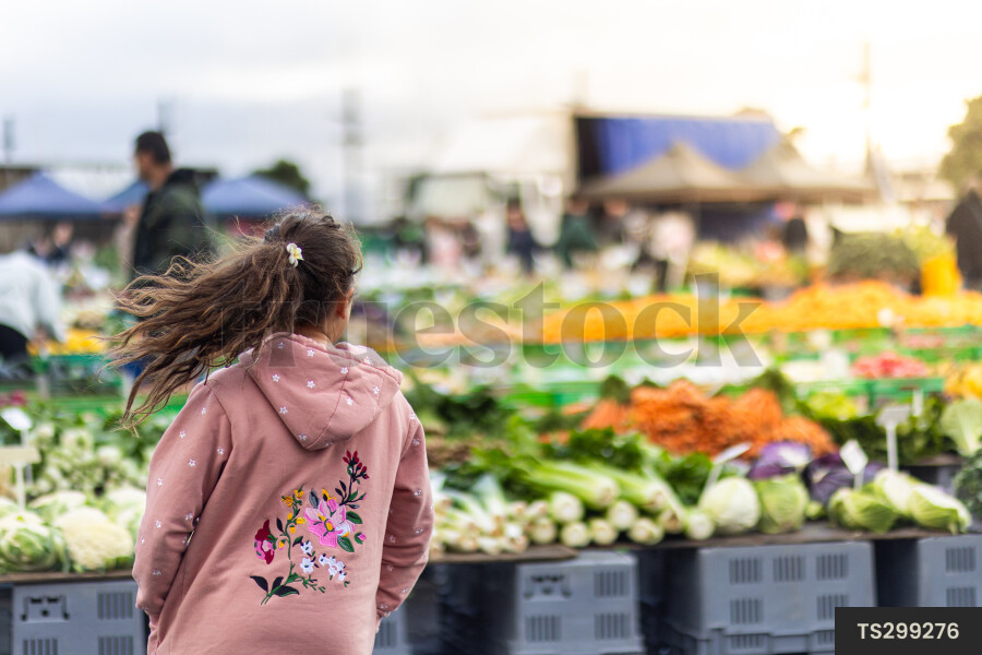 Girl at market in Wellington