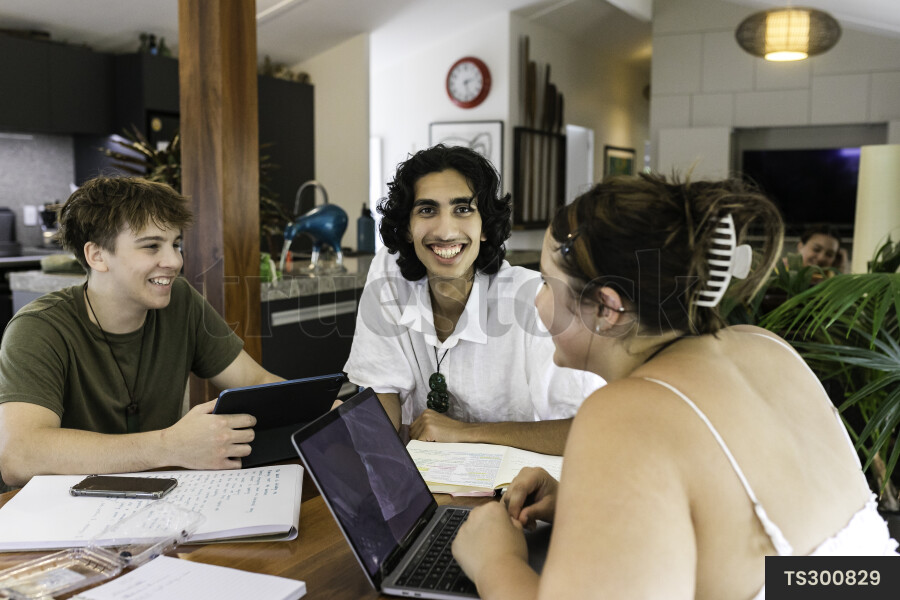 Friends studying together