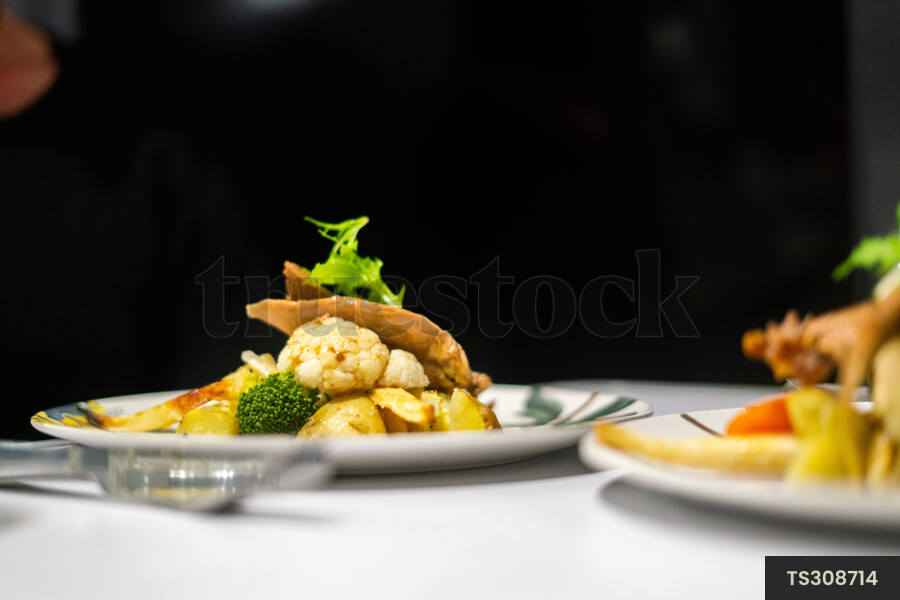 Food on table in restaurant