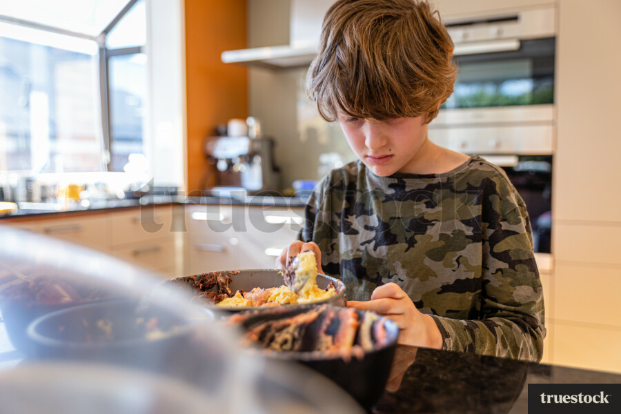 Child baking a cake