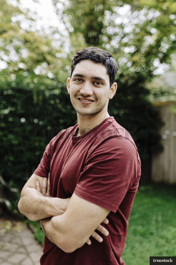 Portrait of Man in Backyard