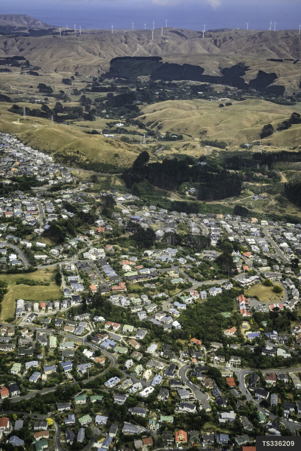 Aerial view of suburb