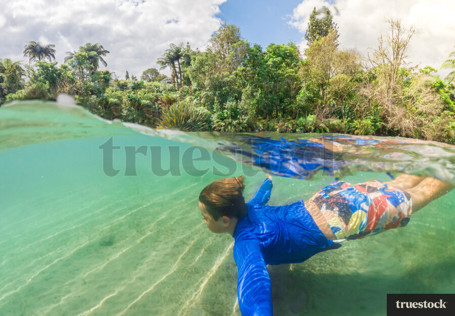 Boy Swimming Underwater