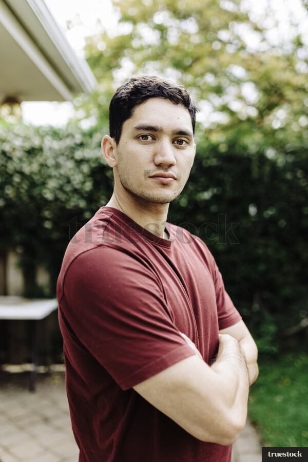 Portrait of Man in Backyard