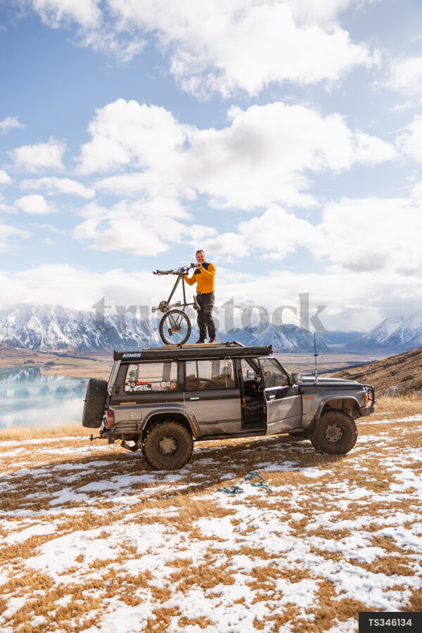 Mountain Biker in Winter