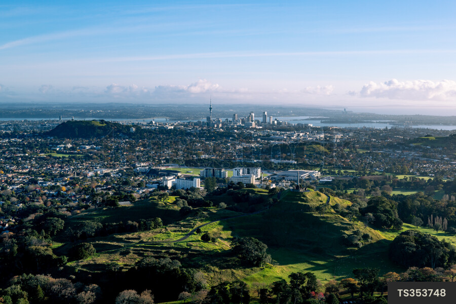 Aerial view of One Tree Hill in Auckland