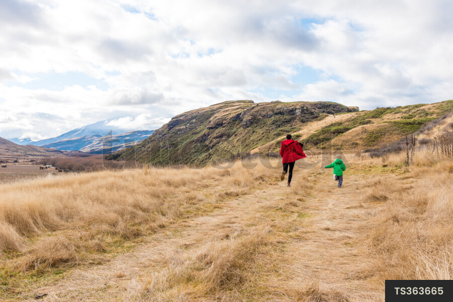 Mother and Son on Hike