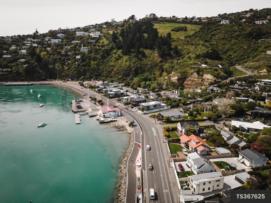 Aerial View of Coastal Road