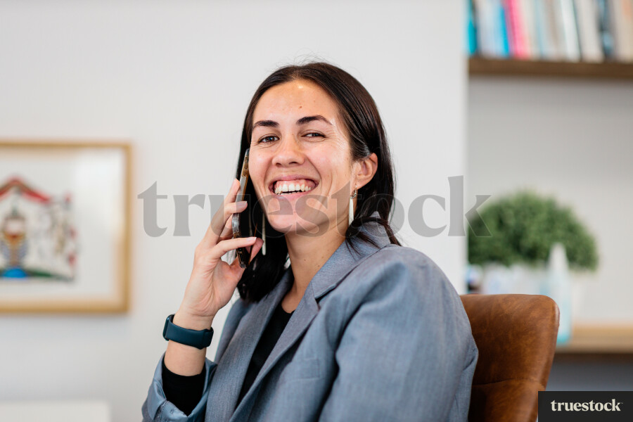 Woman on Call while Working