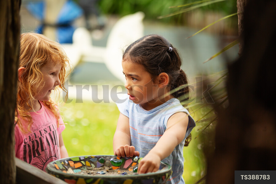 Girls playing at kindergarten