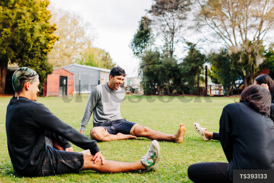 Teens Talking at Marae