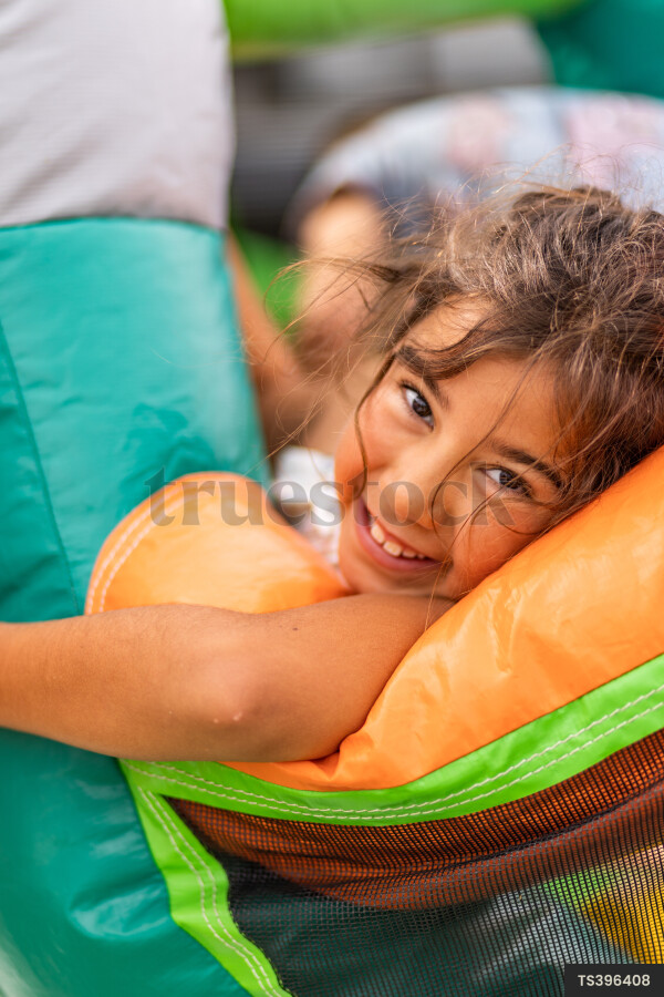 Young Girl on Bouncy Castle
