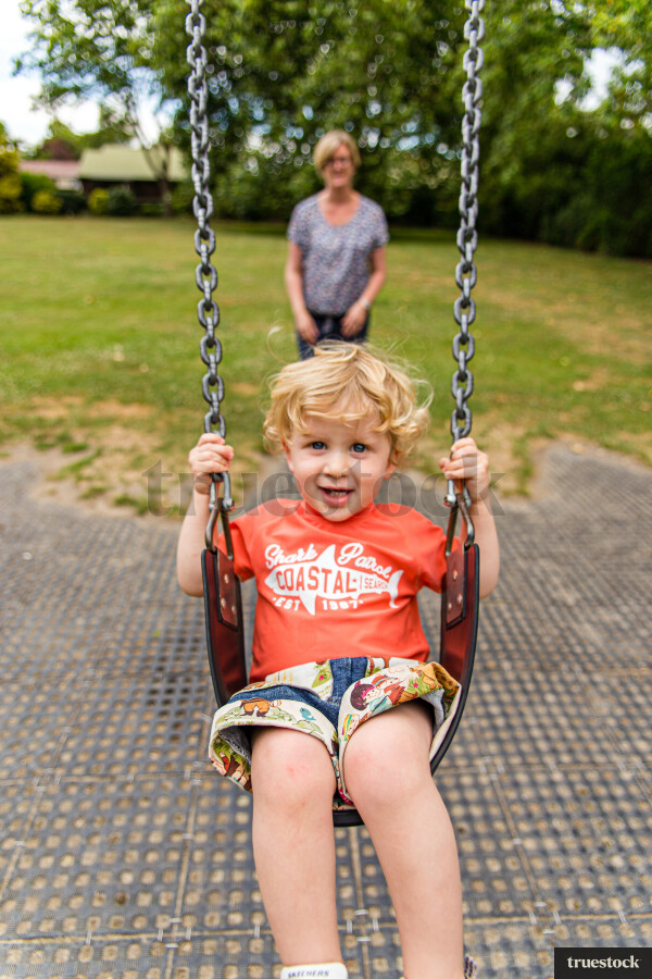 Toddler on a swing