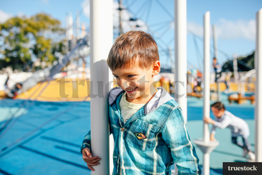 Boy Playing on a Playground in Whangarei