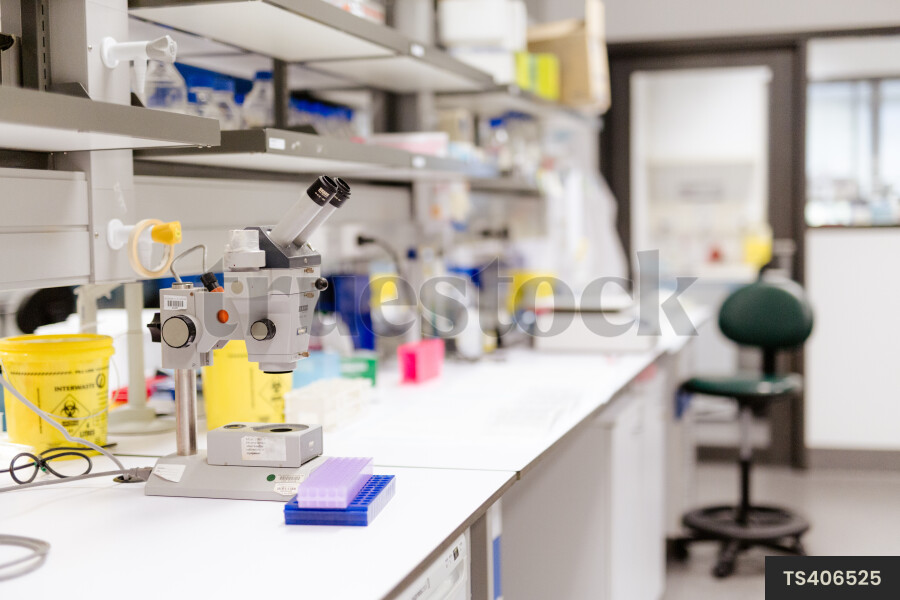 Equipment in research laboratory