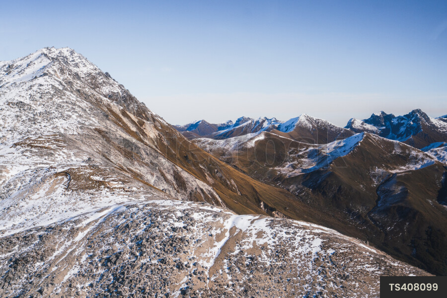 Aerial view of mountains in Mount Aspiring National Park